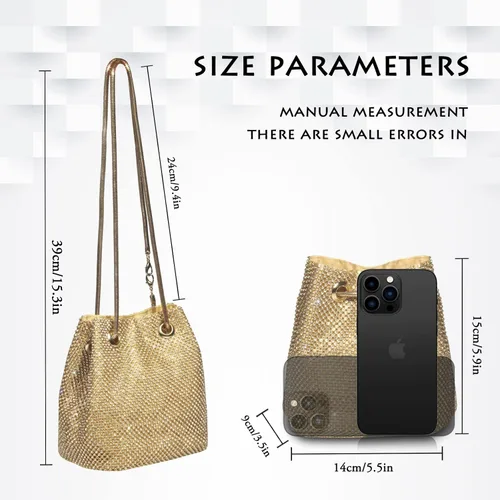 Miniatura 3 de AOYUNHUI Hand Bags Purses for Women Rhinestone Hobo Bag for Women Clutch Purses for Women for Wedding Reception Prom Reunion