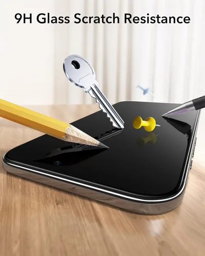 Miniatura 8 de ESR Paquete de 3 protectores de pantalla de privacidad para iPhone, grado militar, inastillable, dureza 9H, vidrio templado antiespía para iPhone 17
