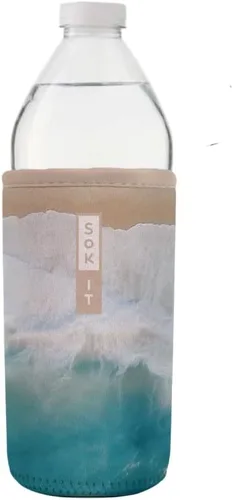 Miniatura 113 de Sok It BotlSok Funda para botella de agua con cubierta de neopreno aislante (Floral abstracto, se ajusta a CamelBak o Nalgene de 12 onzas)