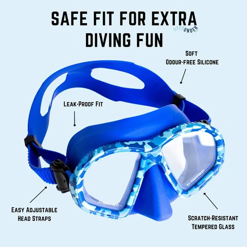 Miniatura 2 de Gafas para niños con cubierta para la nariz, divertidas, seguras para niños y adultos jóvenes, cómoda máscara de esnórquel para nadar en piscinas