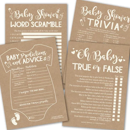 Miniatura 11 de Hadley Designs Juegos de baby shower para 25 invitados – Kraft Whats in Your Purse Baby Shower Game, juegos de baby shower para niños y niñas