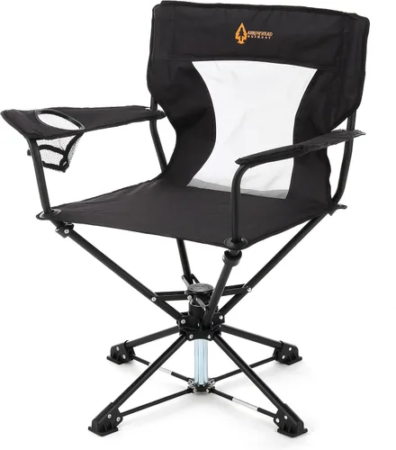 ARROWHEAD OUTDOOR Silla giratoria de 360° para caza con reposabrazos, perfecta para cepos, sin patas que se hunden, soporta hasta 450 libras,