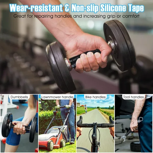Miniatura 5 de Cinta de silicona Fusion Grip de 1 pulgada x 19.5 pies, cinta de rescate autofusible negra, cinta adhesiva de goma para reparación de tuberías