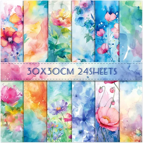 Miniatura 8 de Papel para álbum de recortes de Navidad 12 x 12 - Juego de 24 hojas de papel con patrón de Navidad e impresión por ambas caras, papel decorativo