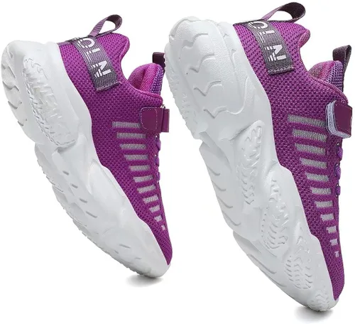 Miniatura 5 de Jakcuz Tenis de plataforma para niños, ultraligeros, transpirables, informales, para gimnasio, deportes, caminar, para niñas y niños
