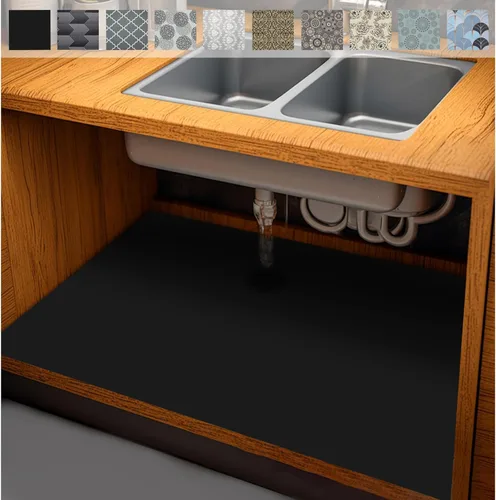 AiBOB Tapete impermeable para debajo del fregadero, forros absorbentes de secado rápido para fregadero que protegen los gabinetes, forros duraderos
