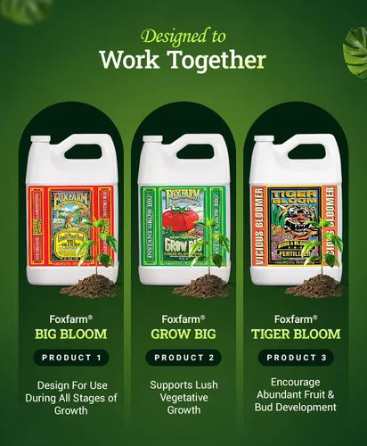 Miniatura 5 de Fox Farm Fertilizante de Nutrientes Líquidos para el Suelo Trío: Tiger Bloom, Grow Big, Big Bloom Botellas de un Galón - (Paquete de 3 - 1 Galón)