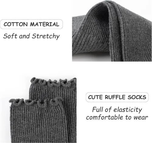 Miniatura 3 de JOCMIC Paquete de 6 calcetines con volantes para bebés y niñas calcetines con volantes