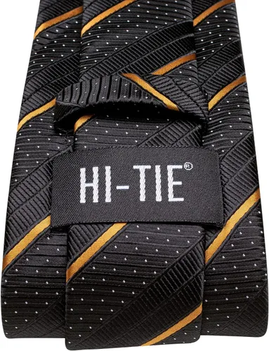 Miniatura 5 de Hi-Tie Corbata clásica de cachemira para hombre con pañuelo y gemelos a cuadros