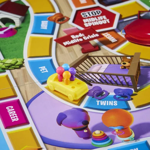 Miniatura 11 de Juego de mesa The Game of Life, juegos familiares para niños de 8 años en adelante, las clavijas vienen en 6 colores, juegos de mesa familiares