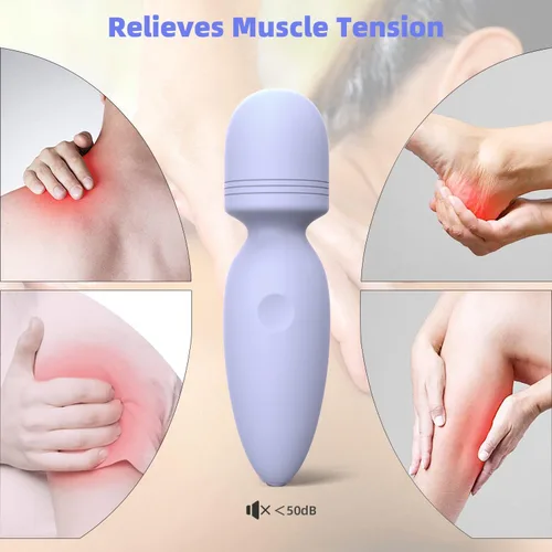 Miniatura 2 de Fuwyiy Mini herramientas de masajeador, pequeño masajeador de mano inalámbrico impermeable con 10 modos de vibración, masajeador personal de mano