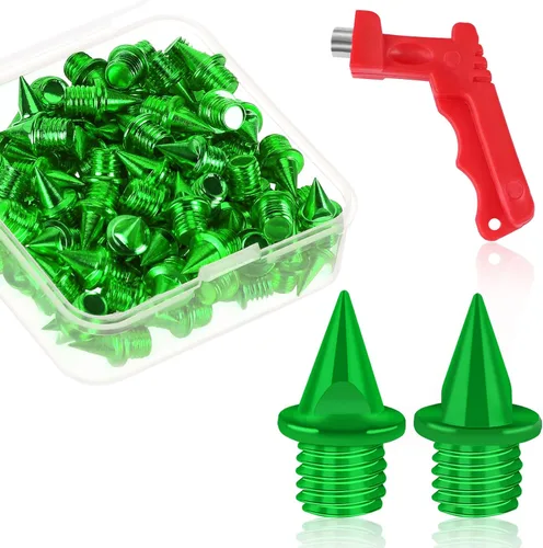 Miniatura 13 de JULMELON 60 Puntas de Pista de 1/4 Pulgada de Acero al Carbono, Puntas de Carbono de Peso Ligero con Llave de Pico para Zapatos de Pista, Campo