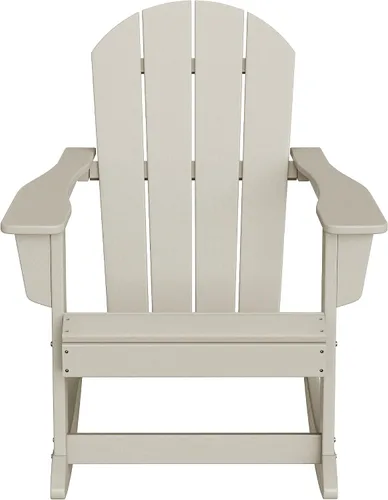 Miniatura 42 de WestinTrends Silla mecedora Malibu de poliéster para exterior/patio Adirondack, Negra