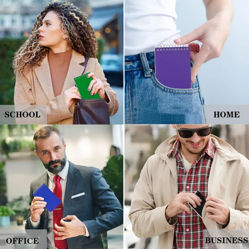 Miniatura 7 de Cuadernos pequeños, cuaderno de bolsillo de 3 x 5, bloc de notas en espiral, bloc de notas para oficina, hogar, escuela, papel rayado a rayas