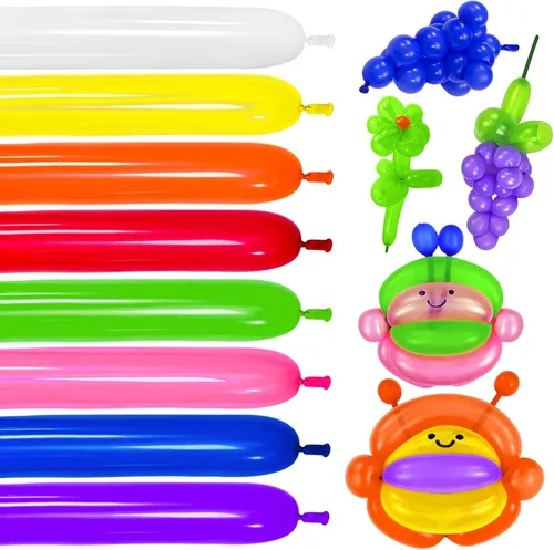 Miniatura 27 de Globos negros de 260 globos negros de látex grueso de 260q para modelo animal, 100 globos largos giratorios para regalos de Navidad de Halloween