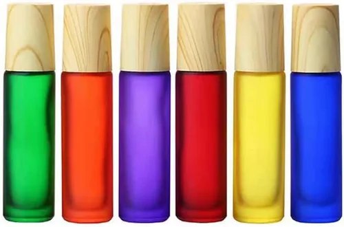 Miniatura 4 de 10 botellas de aceites esenciales de vidrio esmerilado, botellas de rodillo de masaje recargables de 0.3 onzas líquidas, botellas de perfume