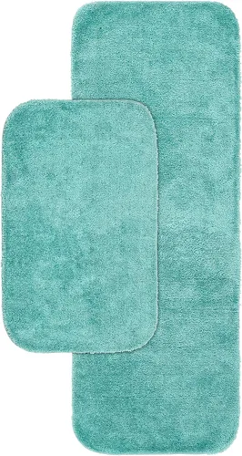 Miniatura 140 de Garland Rug 2 alfombras de baño tradicionales de nailon lavables color morado (17 x 24 pulgadas, 21 x 34 pulgadas), suaves, absorbentes y elegantes