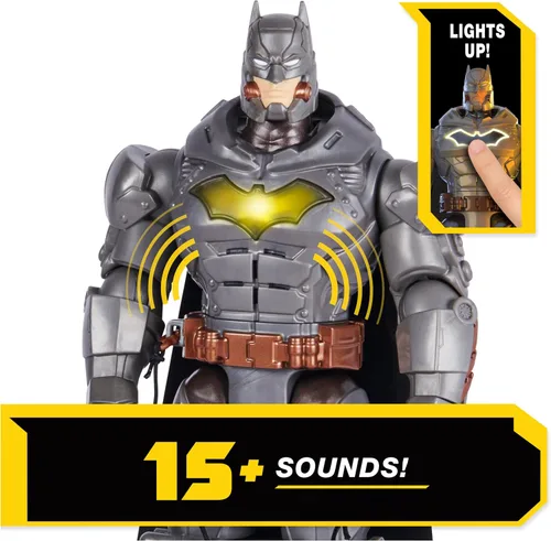 Miniatura 4 de DC Comics, Battle Strike Batman - Figura de acción de 12 pulgadas, 5 accesorios, más de 20 sonidos, juguetes coleccionables para niños y niñas a