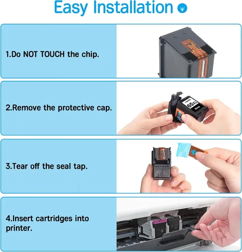 Miniatura 5 de Paquete combinado de cartuchos de tinta 65XL 65XL, color negro para HP Ink 65 65 XL Funciona para HP Deskjet 3700 3755 3752 3772, Envy 5055 5058