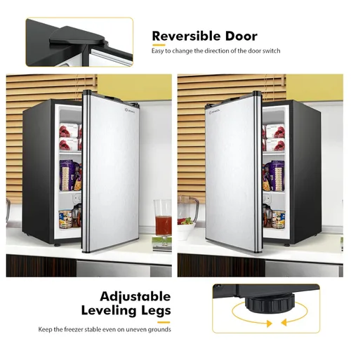 Miniatura 8 de Congelador vertical compacto, congelador de control mecánico con termostato ajustable de 7 grados, congeladores verticales EP23796