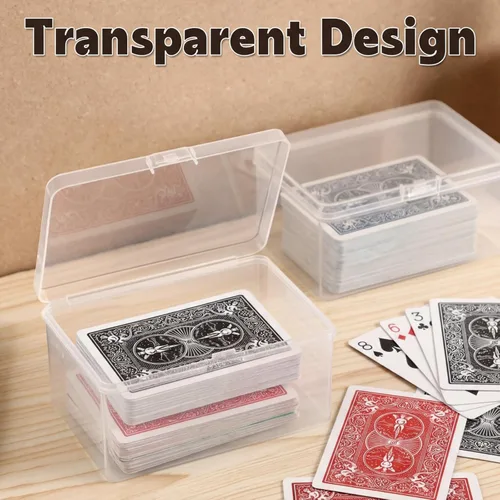 Miniatura 3 de Vicenpal Cajas de cartas de juego a presión cerradas de plástico transparente, cajas de almacenamiento de cartas coleccionables compatibles con MTG