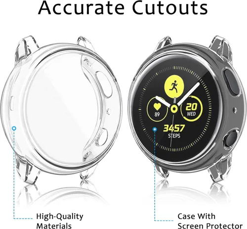 Miniatura 2 de Tobfit Funda compatible con Samsung Galaxy Watch Active 2, protector de pantalla de 1.575 pulgadas, TPU suave alrededor completo para Samsung Galaxy