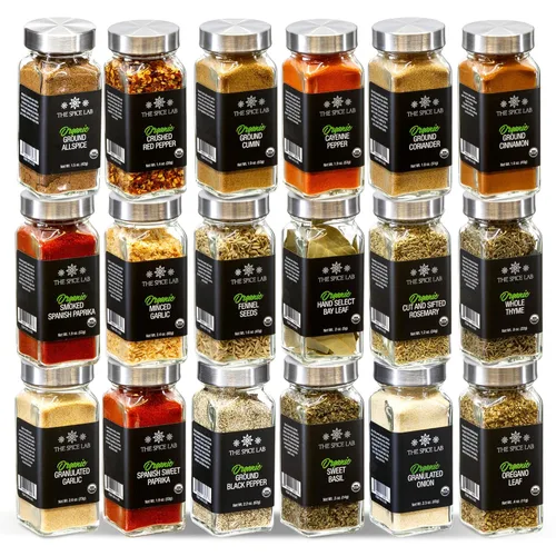 Miniatura 2 de The Spice Lab Ultimate Organic Spices and Seasonings Set - 24 tarros franceses de inicio Kit de especias para cocinar, asar a la parrilla y barbacoa