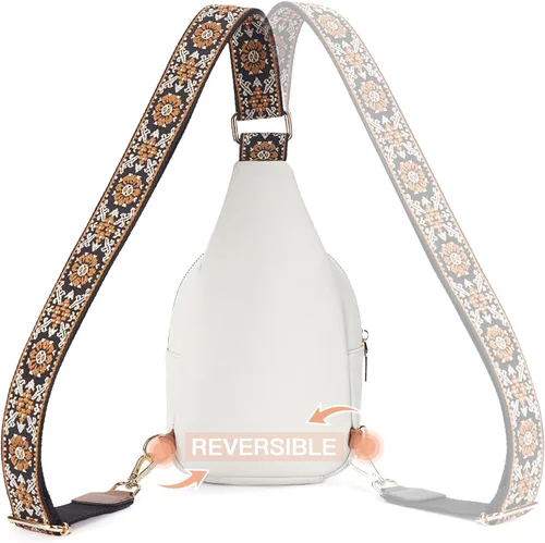 Miniatura 25 de Telena Bolso bandolera para mujer, bolso cruzado para mujer, cangurera de cuero vegano con correa ajustable