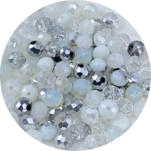 Miniatura 8 de 500 piezas de cuentas de cristal de vidrio facetado de 4 mm con agujero para pulseras, collares, aretes, joyería DIY, manualidades (Serie Negra)