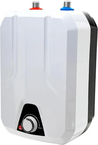 Mini calentador de agua eléctrico de 1.5 KW 2.1 galones pequeño debajo del fregadero, calentador eléctrico de agua caliente para cocina y hogar,