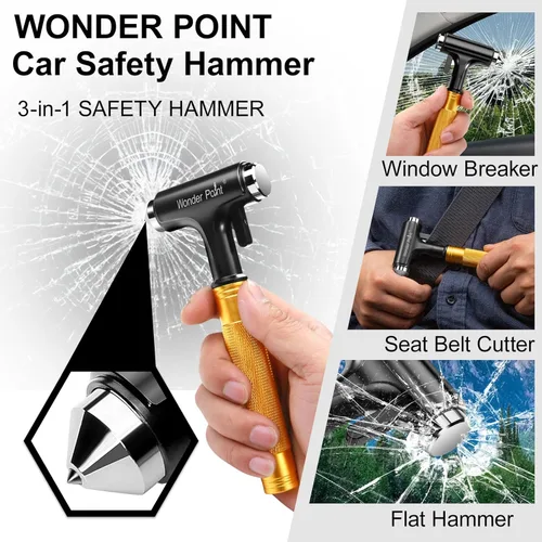 Miniatura 3 de Rompedor de vidrio de alta calidad para automóvil con cortador de cinturón de seguridad, martillo de seguridad automotriz, herramienta de escape