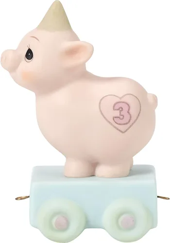 Miniatura 15 de Precious Moments Tren de cumpleaños Figura de porcelana de bisque Regalo de cumpleaños Colección de cumpleaños Decoración de habitación