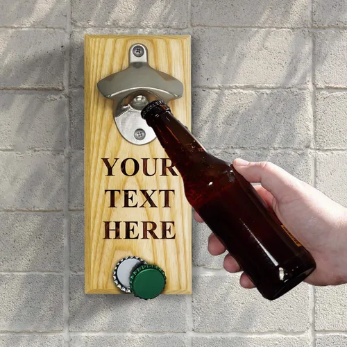 Miniatura 4 de The Wedding Party Store Abrebotellas de cerveza y soda grabado personalizado grabado en la pared con atrapador de tapa magnética, personalizado
