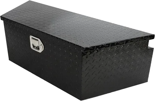Miniatura 16 de Caja de herramientas de aluminio chapada en negro de 29 pulgadas, caja de herramientas impermeable con cerradura y llave para caravanas