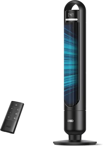 Dreo - Ventilador de torre para dormitorio, ventiladores de pie oscilantes de 90° para habitación con 4 velocidades, 3 modos, silencioso de 28dB
