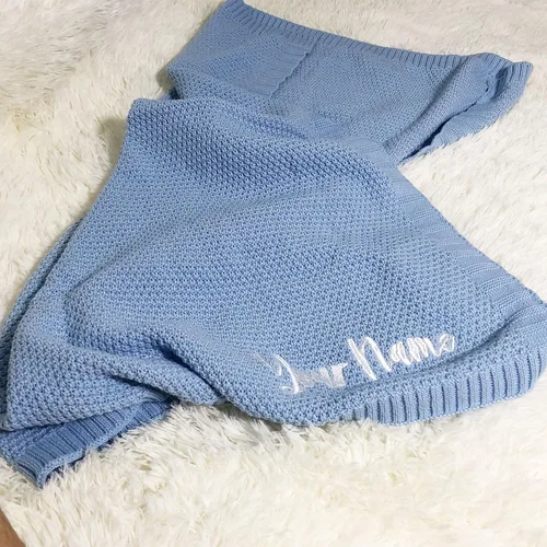 Miniatura 4 de Noni Manta de punto personalizada de lujo para bebé, manta de bebé con nombre bordado, manta de bebé niña y bebé, regalos de ducha, recién nacido