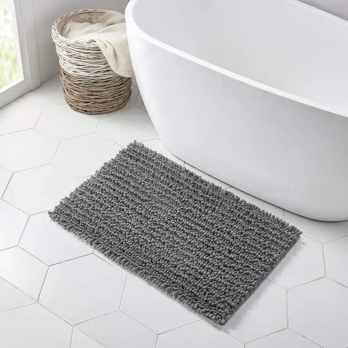 Miniatura 234 de Walensee Alfombra de baño antideslizante (24x17 pulgadas, rosa polvoriento) absorbente de agua, súper suave, lanuda de felpilla, lavable a máquina