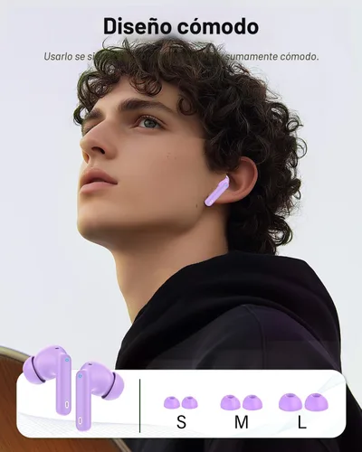 Miniatura 6 de Auriculares inalámbricos, Bluetooth 5.4, estéreo de bajos, auriculares con micrófono con cancelación de ruido, pantalla LED en el oído, llamadas