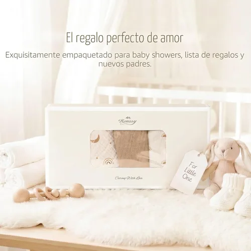 Miniatura 8 de Konssy Baberos de muselina para bebé, paquete de 10 baberos bandana para bebé, 100% algodón, unisex para niños y niñas Camello