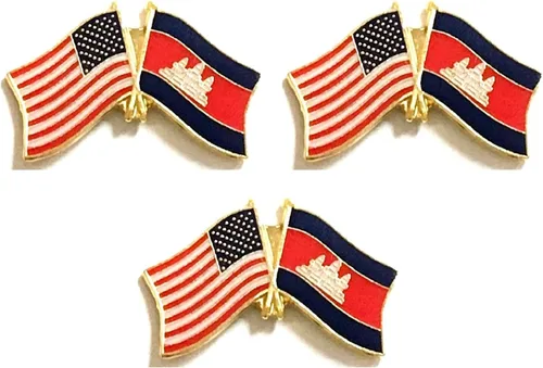 Miniatura 6 de 3 Pines de solapa con banderas de Estados Unidos y países internacionales, paquete de 3 pines dobles con diseño de banderas de Estados Unidos