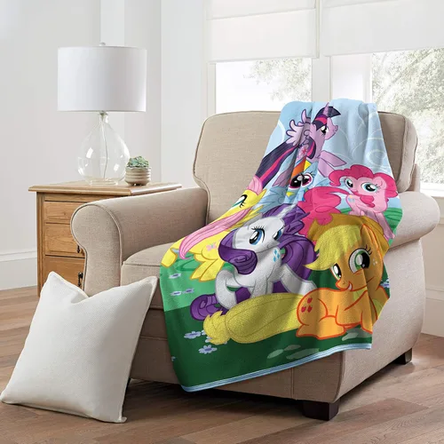 Miniatura 5 de Northwest My Little Pony Cobija de microraschel, 46 pulgadas x 60 pulgadas, Únete al rebaño