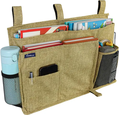 Miniatura 48 de Surblue Caddy Organizador colgante, Bolsa de almacenamiento para cabecera para literas y camas de hospital, Azul Turquesa, L R-Teal