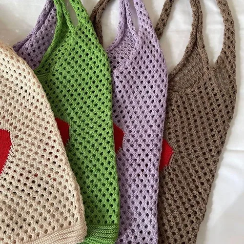 Miniatura 4 de Bolsos de mujer Hobo Bolsas de punto Bolsas de malla Bolsas de hombro huecos Bolsas de compras