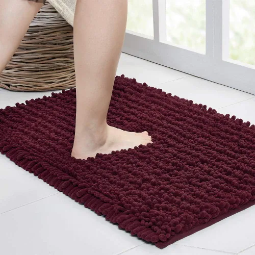 Miniatura 168 de Walensee Alfombra de baño antideslizante (24x17 pulgadas, rosa polvoriento) absorbente de agua, súper suave, lanuda de felpilla, lavable a máquina