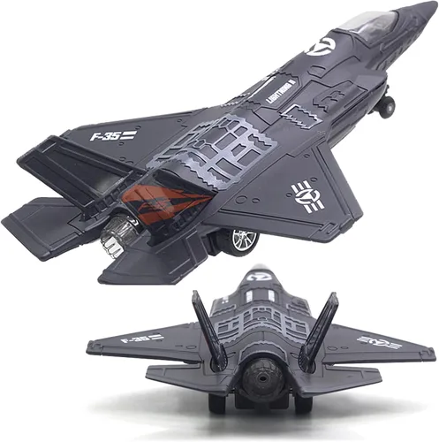 OTONOPI Avión de Combate a Escala Militar F-35 Modelo de Avión del Ejército Fuerza Aérea de Metal Fundido con Retroceso Avión de Ataque y Bombardeo