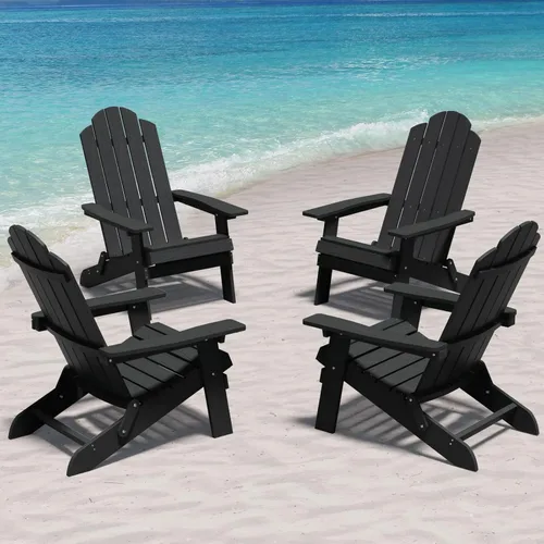 Miniatura 24 de MXIMU Folding Adirondack Chair for Outdoor: Easy Assembly and Comfortable Adirondack Chairs - Foldable Composite Fire Pit Chairs - All Weather