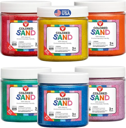 Miniatura 15 de Hygloss Arena de colores para manualidades – Botella de 1 libra, magenta – Juegos de arte de arena fina y colorida vibrante para niños – Actividades