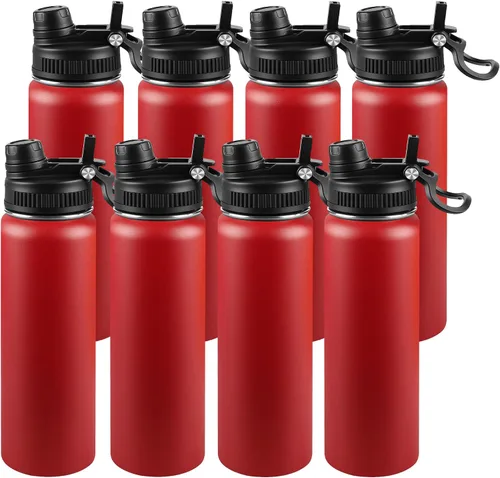 Miniatura 89 de Botella de agua aislada de 22 onzas, tapa 2 en 1 a prueba de fugas (sorbo/pajilla) + asa, botella de acero inoxidable para deportes, viajes, trabajo