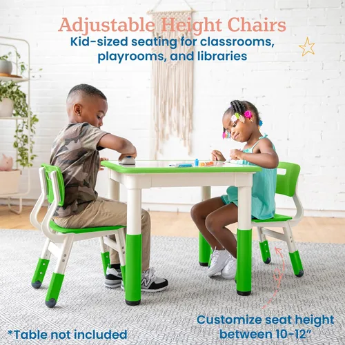 Miniatura 4 de ECR4Kids Silla ajustable para aula, asientos flexibles, verde hierba, paquete de 2 Verde (Grassy Green)