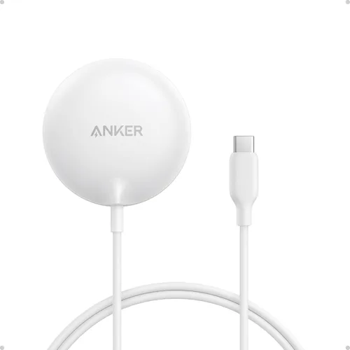 Anker Zolo - Cargador inalámbrico magnético, certificado Qi2 de 15 W, almohadilla de carga inalámbrica compatible con MagSafe, para iPhone Blanco